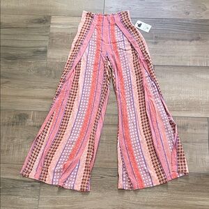 Billabong Pants Small Pink and Purple Striped Summer Palazzo Flare Hippie